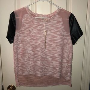 YA top with leather detail